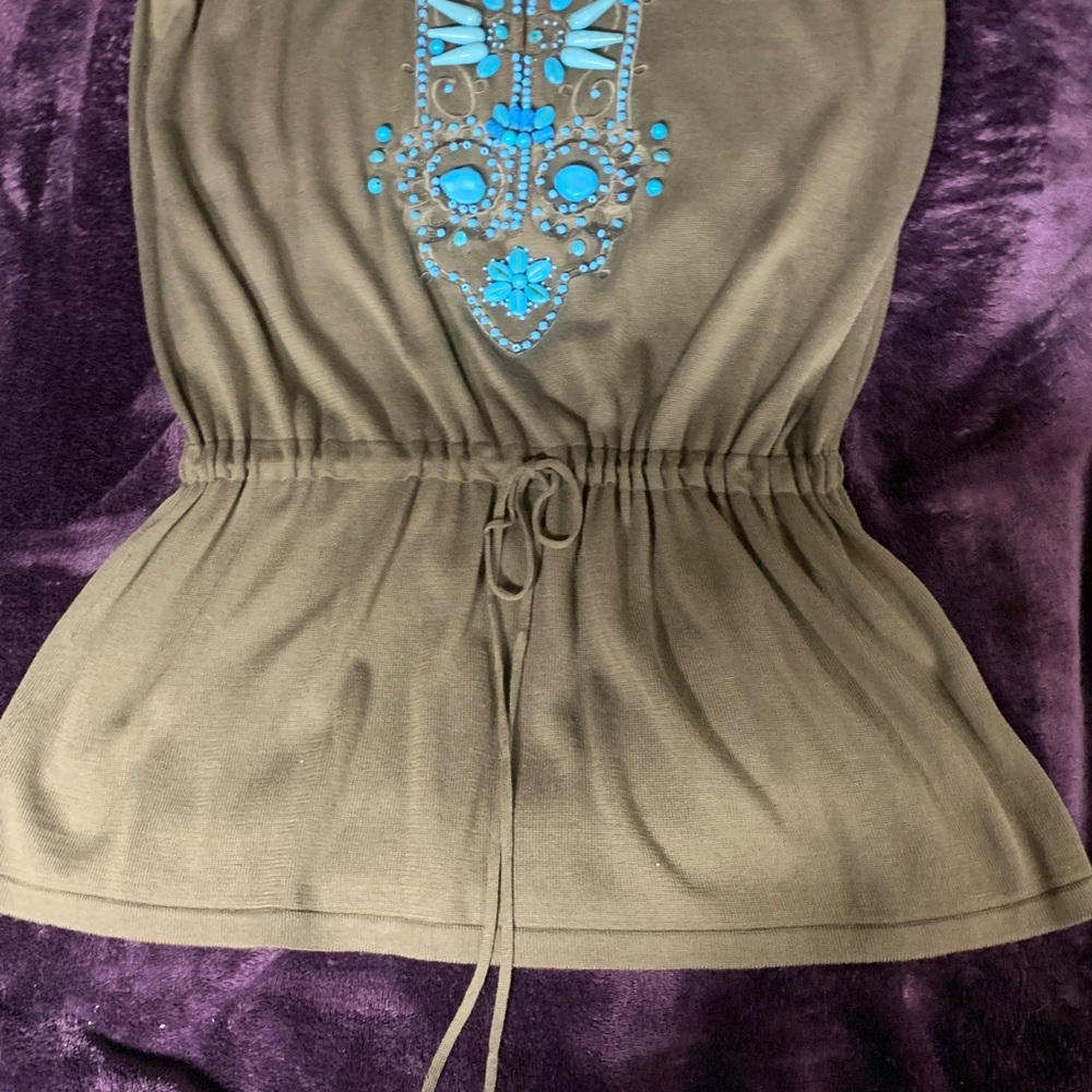 Votre Nom  Top with Blue turquoise beads XL - Picture 6 of 17